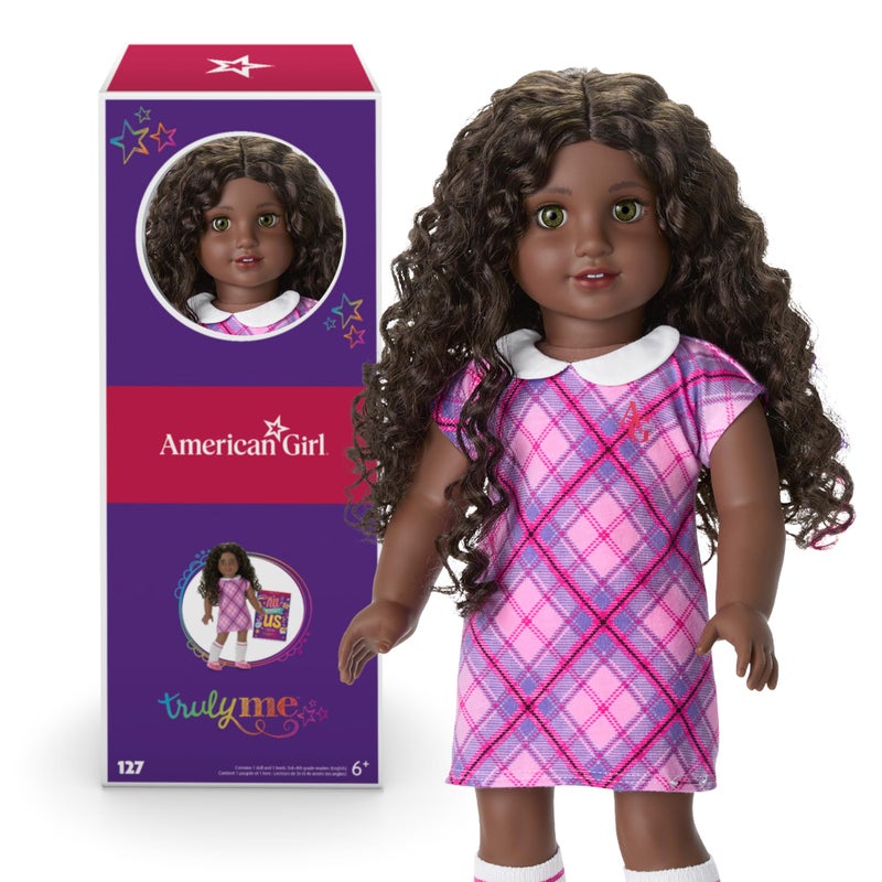 American Girl Truly Me 18inch Doll 127 wHazel Eyes Curly DkBrown Hair Very Deep Skin Neutral Undertones for Ages 6 - Image 1