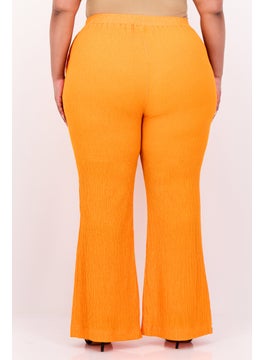 The Giving Movement Women Regular Fit Textured Flare Pants, Orange  - Image 2