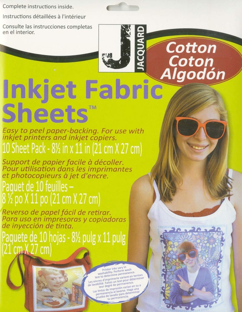 Jacquard Inkjet Fabric Sheets 8.5inX11in 10/Pkg-100% Cotton Percale - Image 1