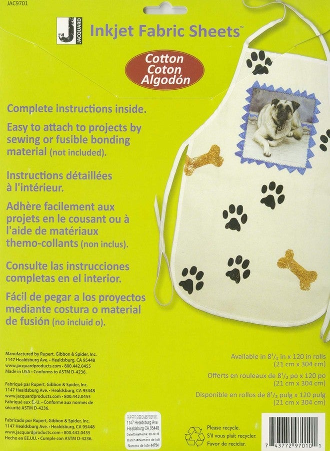 Jacquard Inkjet Fabric Sheets 8.5inX11in 10/Pkg-100% Cotton Percale - Image 2