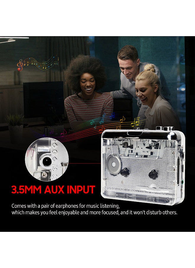 Generic - TON010 Portable Cassette to MP3 Player Mini USB Tape Player MP3 Converter with 3.5mm AUX Input Software CD Cassette Capture Audio Music Player Compatible with PC Laptop - Image 1