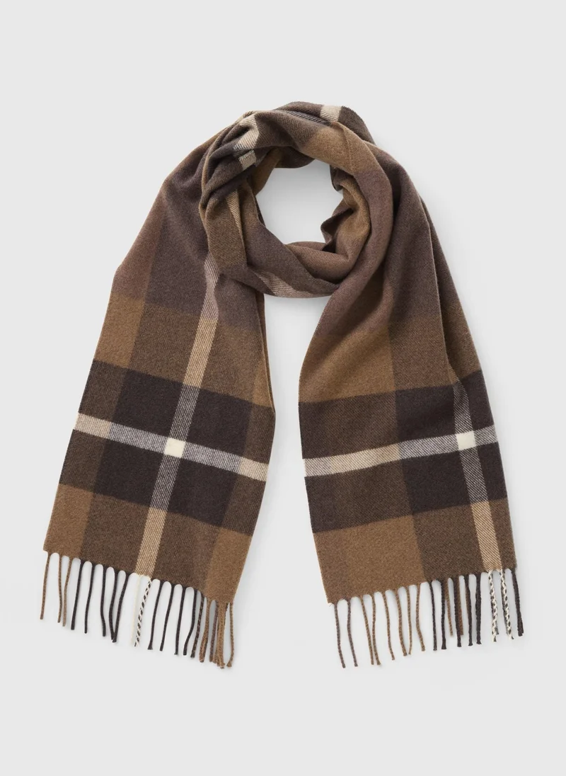 Matalan Brown Check Scarf