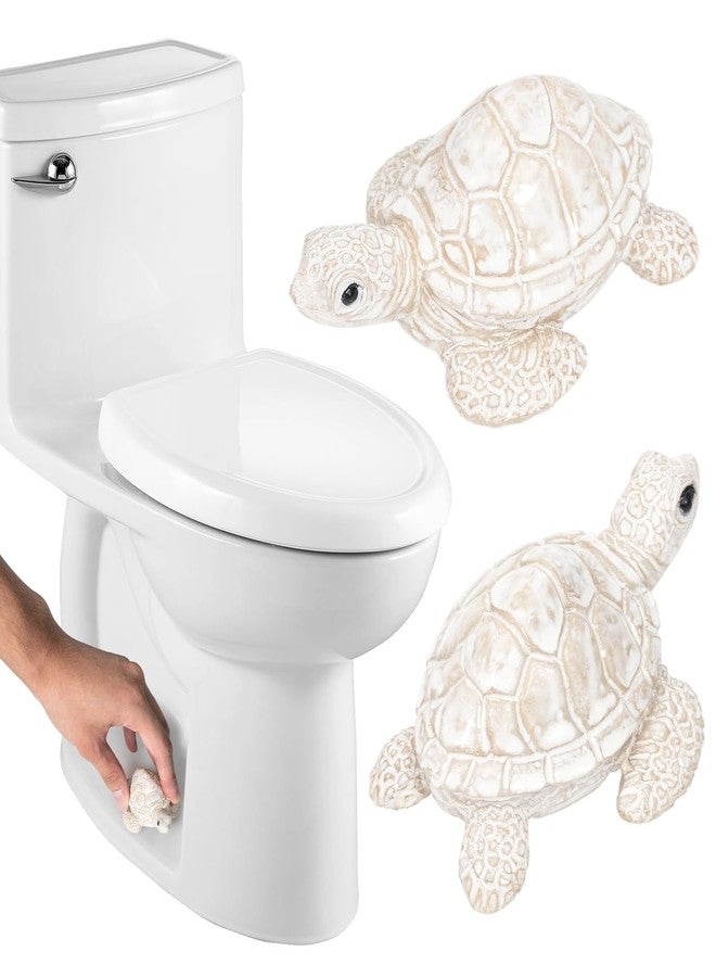 YLOVAN Turtle Toilet Bolt Covers Decorative Toilet Screw Cover Caps, Sea Turtle Bathroom Decor Toilet Caps for Bottom of Toilet, Toilet Knob Covers for Bottom of Toilet White Turtle Toilet Decor Coastal 2pcs - Image 1