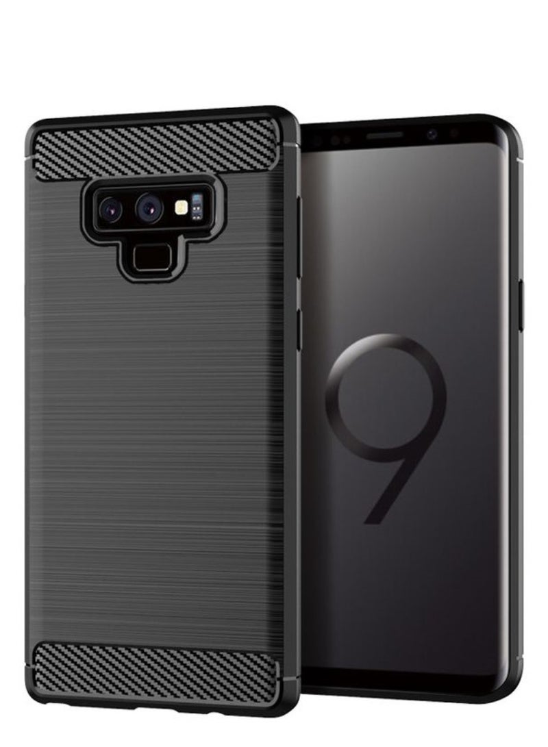 Samsung Galaxy Note 9 Case Cover – Rugged Shield Design, Brushed Carbon Fiber Texture, Shockproof TPU, Anti-Slip, Slim and Lightweight Protection in Black  - Image 3