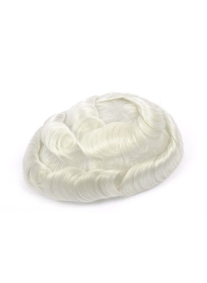 gexworldwide GEX 62 Colors Toupee For Men 0.04mm Ultra Thin Skin V-loop 8x10 Inches Human Hair HairPiece Blonde with 20% Grey Light Density Wig Replacement Systems(#1720)  - Image 3