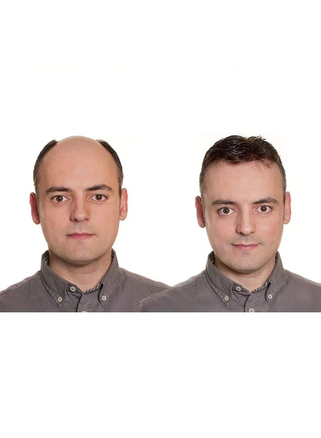 gexworldwide GEX 62 Colors Toupee For Men 0.04mm Ultra Thin Skin V-loop 8x10 Inches Human Hair HairPiece Blonde with 20% Grey Light Density Wig Replacement Systems(#1720)  - Image 2