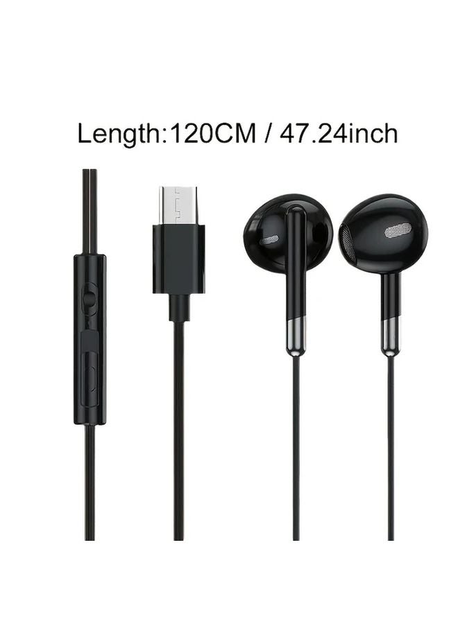 White Wired Headphones with USB C and 35mm Jack HiFi Bass Noise Cancelling Earbuds - Image 3