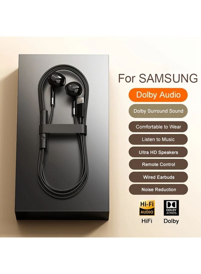 White Wired Headphones with USB C and 35mm Jack HiFi Bass Noise Cancelling Earbuds - Image 2