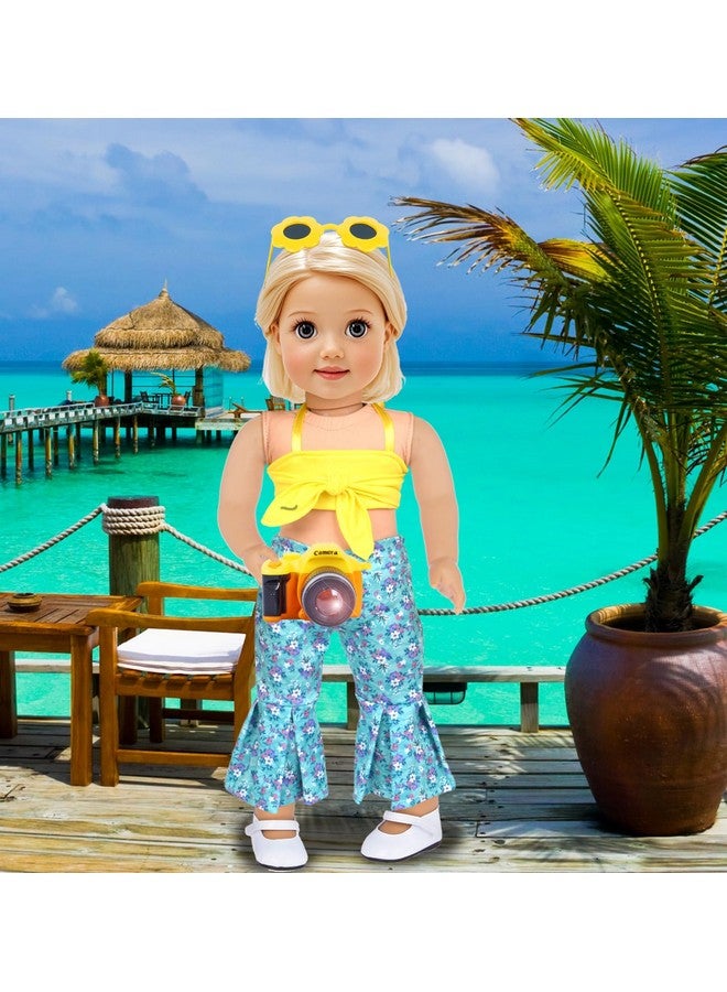 إبودي مجموعة ملابس وإكسسوارات الدمى من إي بودي، مجموعة سفر للدمى مقاس 18 بوصة مع حقيبة سفر مطبوعة عليها صورة يونيكورن، مناسبة لدمية فتاة مقاس 18 بوصة، ومعظم الدمى مقاس 18 بوصة (بدون دمية) - Image 5