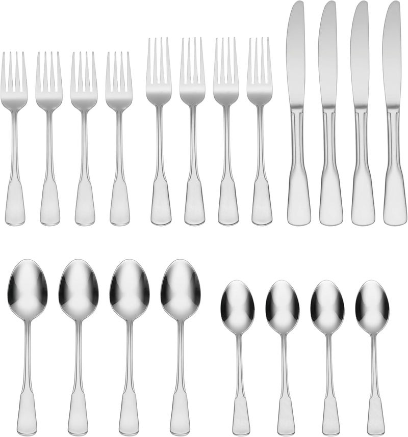 ONEIDA Colonial Boston 20-Piece Flatware Set, Service for 4, Silver - Image 2