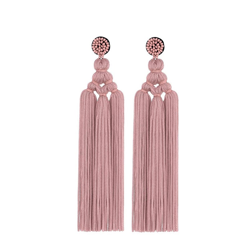 Adoshine Pink Tassel Earrings for Women Colorful Chandelier Earrings Big Boho Statement Tassel Layer Dangle Earrings Long Woven Large Bohemian Thread Fringe Dangle Drop Earrings - Image 1