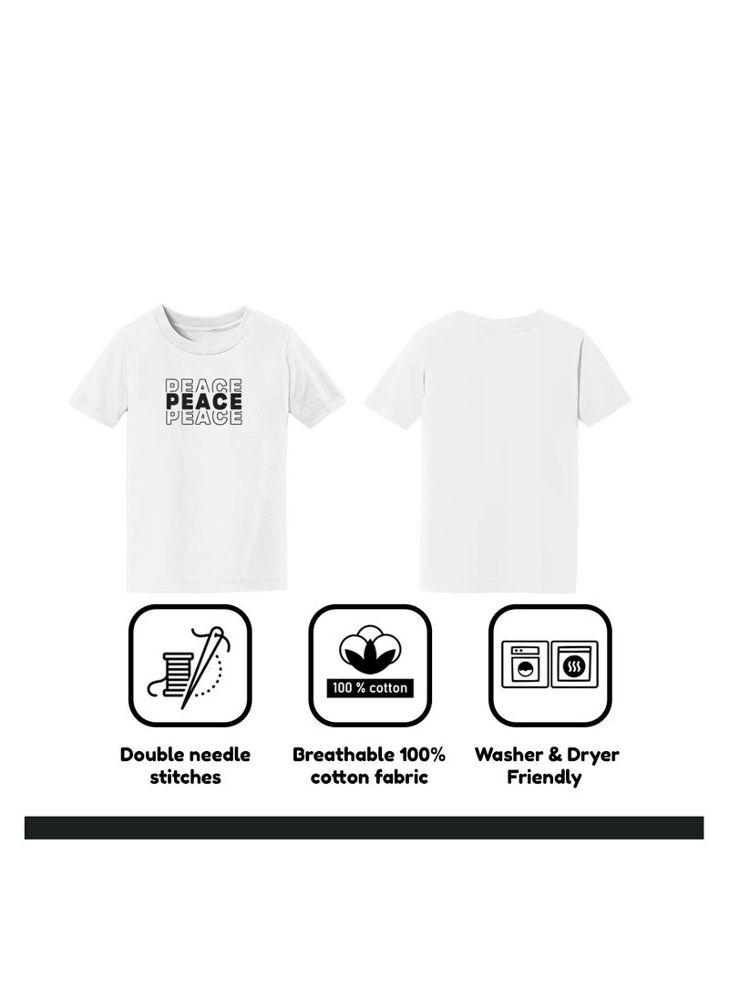 PRINTSHOP4ME - Peace Love Women's T-Shirt–Cotton Half Sleeve Round Neck Soft&Breathable Fabric Casual Wear For Everyday Comfort|Gift For Special Events - Image 1