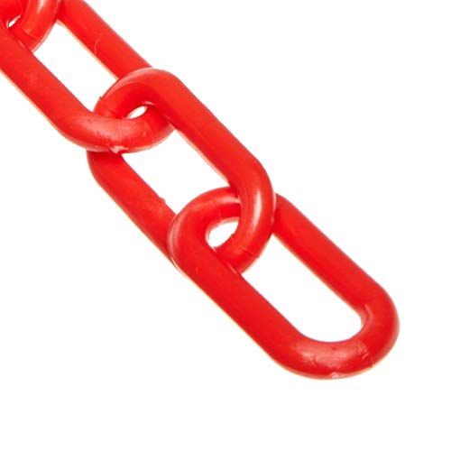 Mr Chain Plastic Barrier Chain Red 2Inch Link Diameter 100Foot Length 50005100