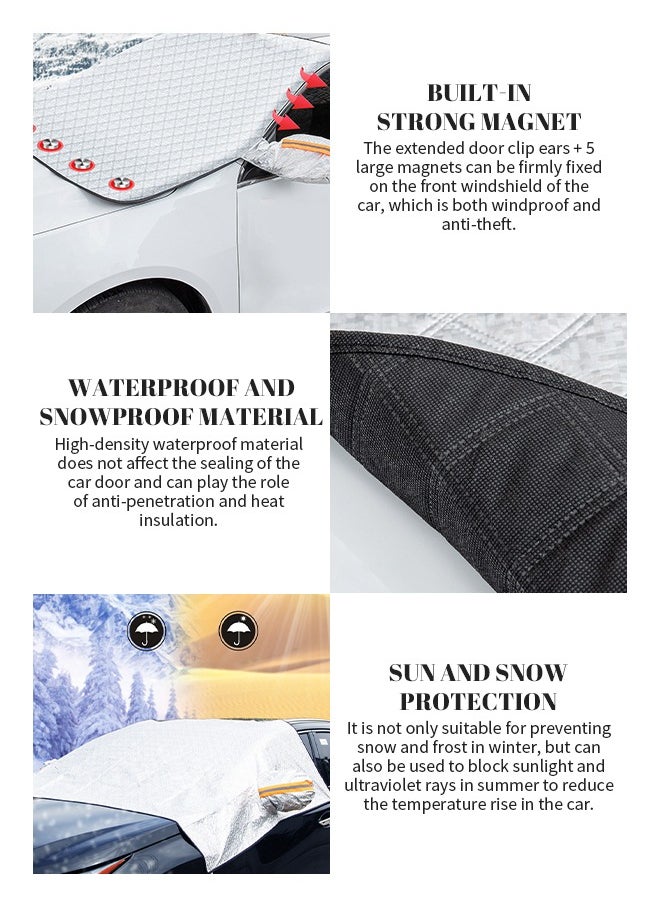 Generic - Foldable Car Front Window Block Shading Curtain Magnetic Car Sunshade Car Reflective Visor Cover Sun Anti-Uv Keep Your Vehicle Cool Car Outdoor Accessories Applicable To Truck/45.67 x 62.99 inches - Image 1