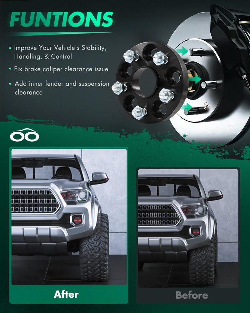 SCITOO 4Pcs 20mm Wheel Spacers 5x100 with 54.1mm Bore and 12x1.5 Studs for Toyota and Lexus - Image 5
