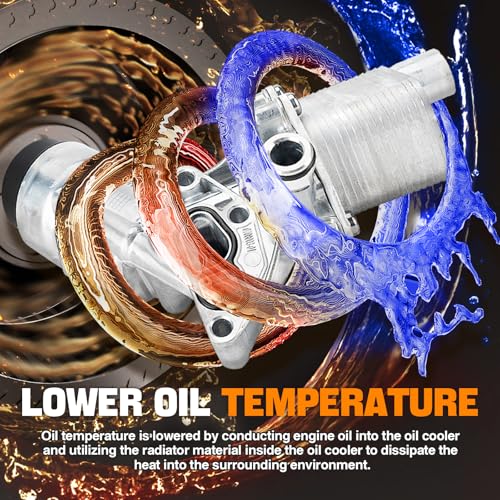 WEILEITE 1.4 Aluminum Engine Oil Cooler Filter Housing Fit For Chevy Cruze 2011-2016 Sonic 2012-2020 Trax 2015-2021 Buick Encore 2013-2021 Replaces 55566784 55594651 55593189 55565385 - Image 4