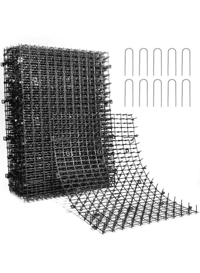 Pomeat حصيرة بوميات 15 قطعة لطرد القطط مع أشواك 16 x 12 بوصة لطرد القطط في الهواء الطلق حصائر لطرد القطط والكلاب أشواك للحديقة سياج الأثاث الداخلي حصيرة لطرد القطط مع 10 دبابيس - Image 1