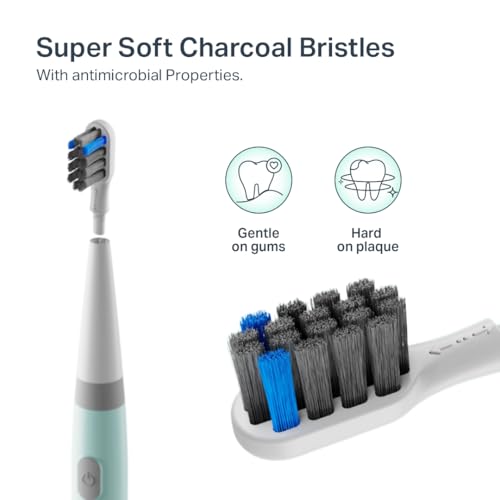 TUSK NanoSense Replaceable Brush Heads (2-Pack) – Charcoal-Infused, Anti-Bacterial, Soft Bristles with Color-Changing Blue Indicator for Gentle Cleaning - Image 3