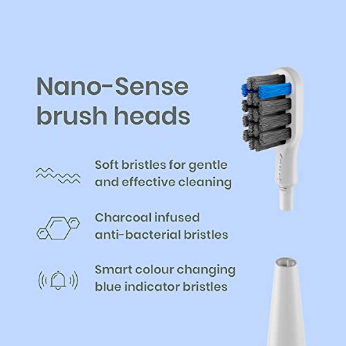TUSK NanoSense Replaceable Brush Heads (2-Pack) – Charcoal-Infused, Anti-Bacterial, Soft Bristles with Color-Changing Blue Indicator for Gentle Cleaning - Image 5