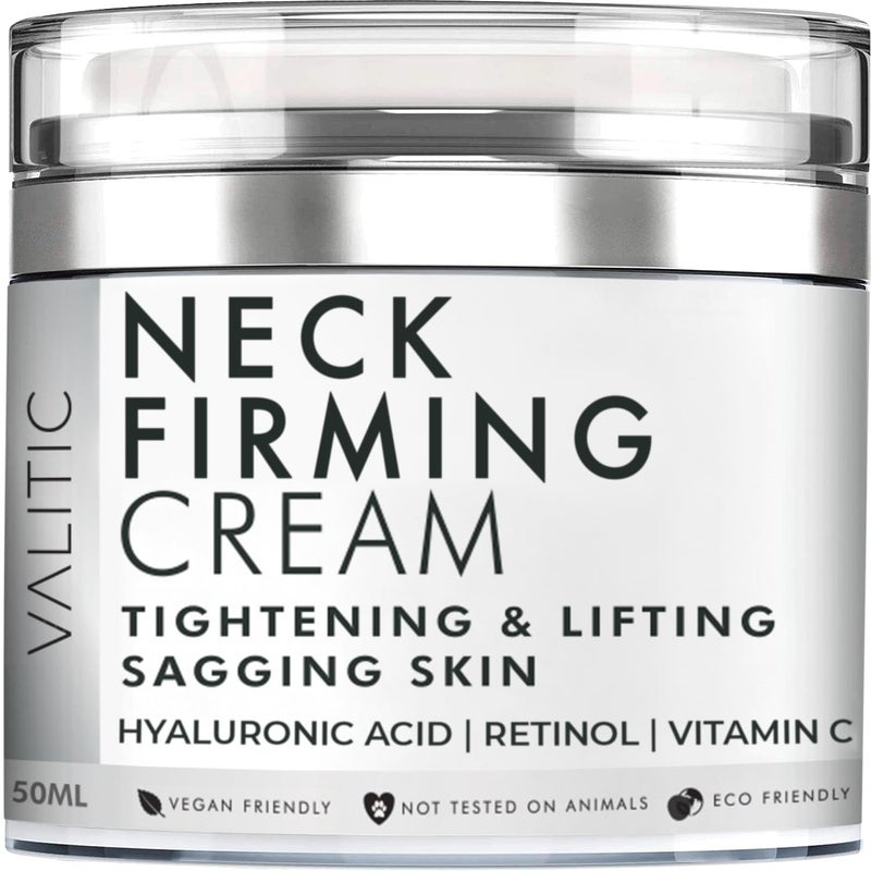 VALITIC Neck Cream for Tightening and Firming - Hyaluronic Acid, Retinol, and Vitamin C - Anti Aging Tightening & Lifting Sagging Skin Day and Night Cream - Image 1