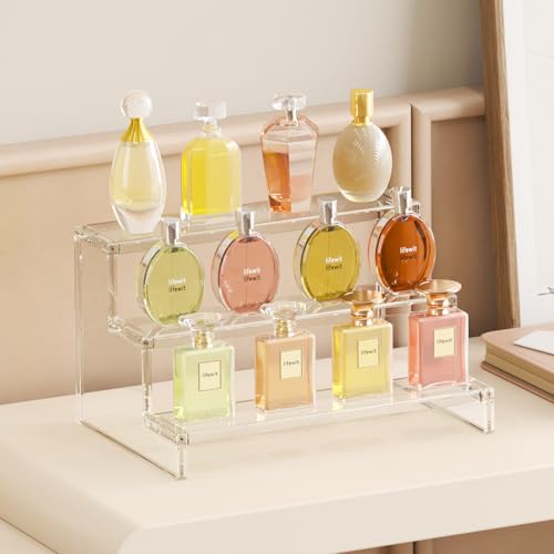 Lifewit Perfume Organizer Cupcake Stand ToolFree Assembly Plastic Display Shelf for VanityRoom Dcor Bedroom Storage Organization 3 Tier 12 Inch 3 Pcs - Image 3