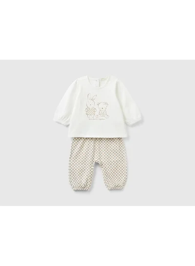UNITED COLORS OF BENETTON Warm Outfit With Animal Print