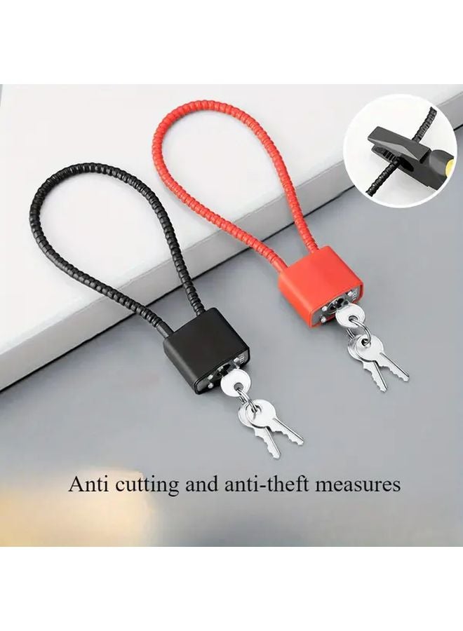 15 Inch Heavy Duty Steel Cable Lock Black Anti Theft For Locker Cabinet Wardrobe - Image 2