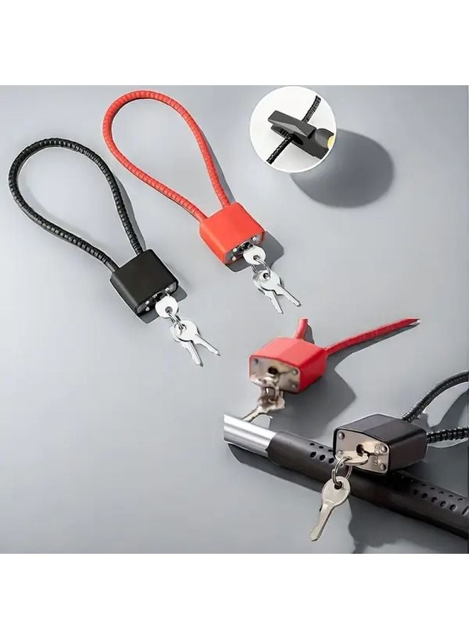 15 Inch Heavy Duty Steel Cable Lock Black Anti Theft For Locker Cabinet Wardrobe - Image 5