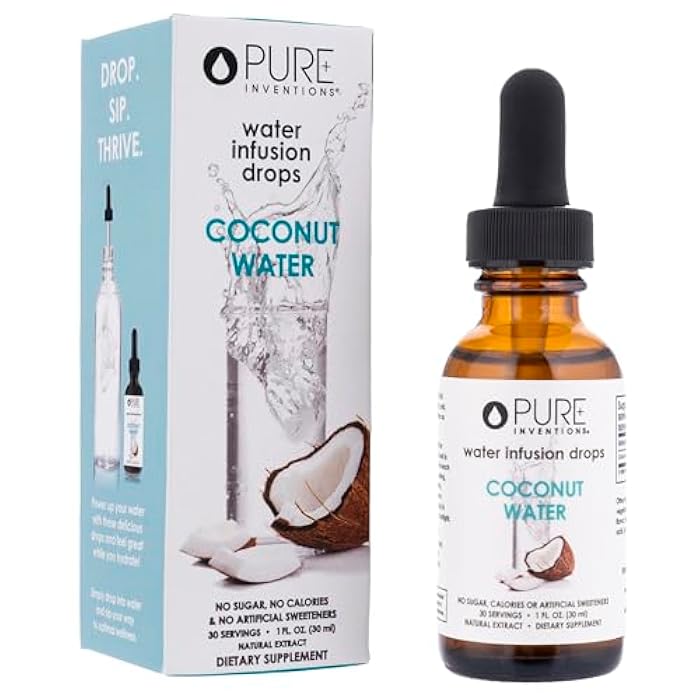 Pure Inventions Coconut Water - Water Enhancer Drops - Electrolyte Hydration - No Sugar, Calories, or Artificial Sweeteners - 30 Servings, 1 oz - Image 1