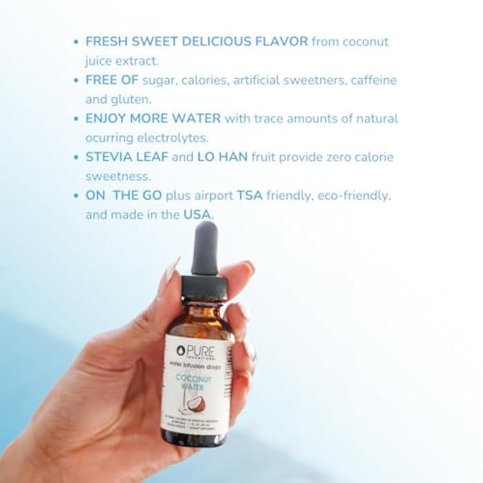 Pure Inventions Coconut Water - Water Enhancer Drops - Electrolyte Hydration - No Sugar, Calories, or Artificial Sweeteners - 30 Servings, 1 oz - Image 3