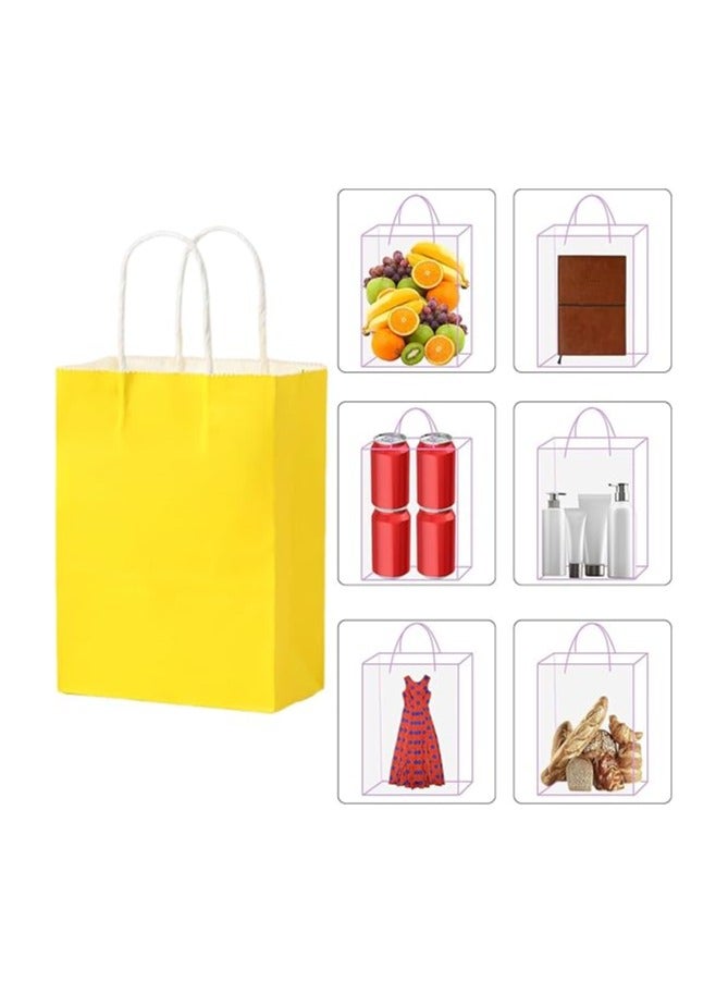 Generic 12pcs Small Gift Bags Kraft Paper with Handle Colorful Bag for Holiday Wedding Party Favors Birthday Gifts Size (15x11x6cm) (Pink)  - Image 4