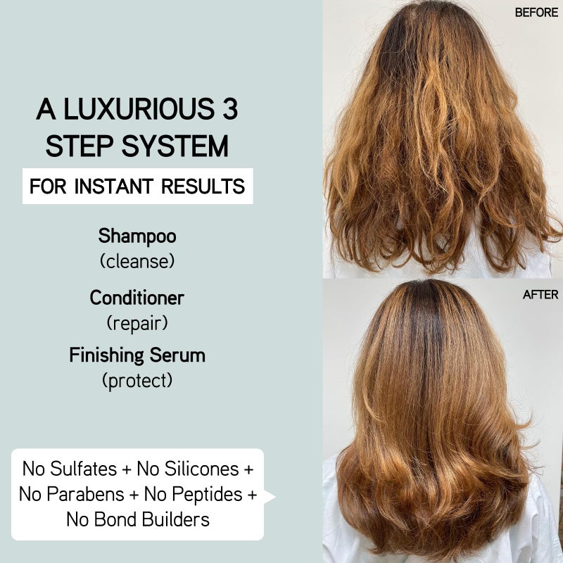 ILES FORMULA Mini Signature Collection â€“ Moisturizing Travel Shampoo & Conditioner w/Mini Finishing Serum Blow Dry Cream for Dry, Damaged, Frizzy Hair - Salon Grade Anti-Frizz Hydrating Hair Care Set - Image 3