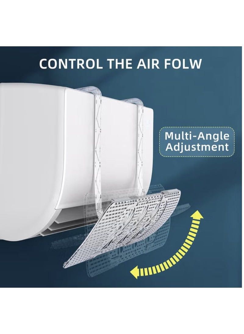 Denx Adjustable Air Conditioner Deflector - Retractable AC Vent Deflector with Mini Fans Split Air Conditioners Accessory Anti Direct Blowing Wind Shield for Enhancing Air Circulation Inside - Image 3