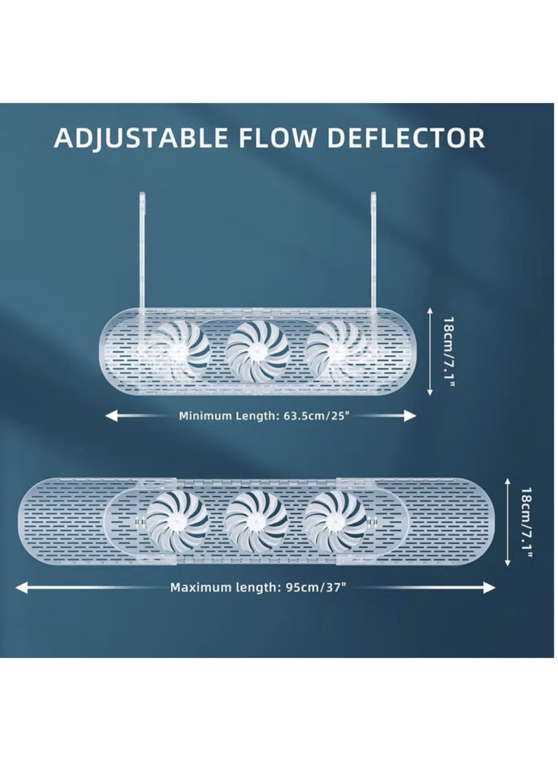 Denx Adjustable Air Conditioner Deflector - Retractable AC Vent Deflector with Mini Fans Split Air Conditioners Accessory Anti Direct Blowing Wind Shield for Enhancing Air Circulation Inside - Image 5