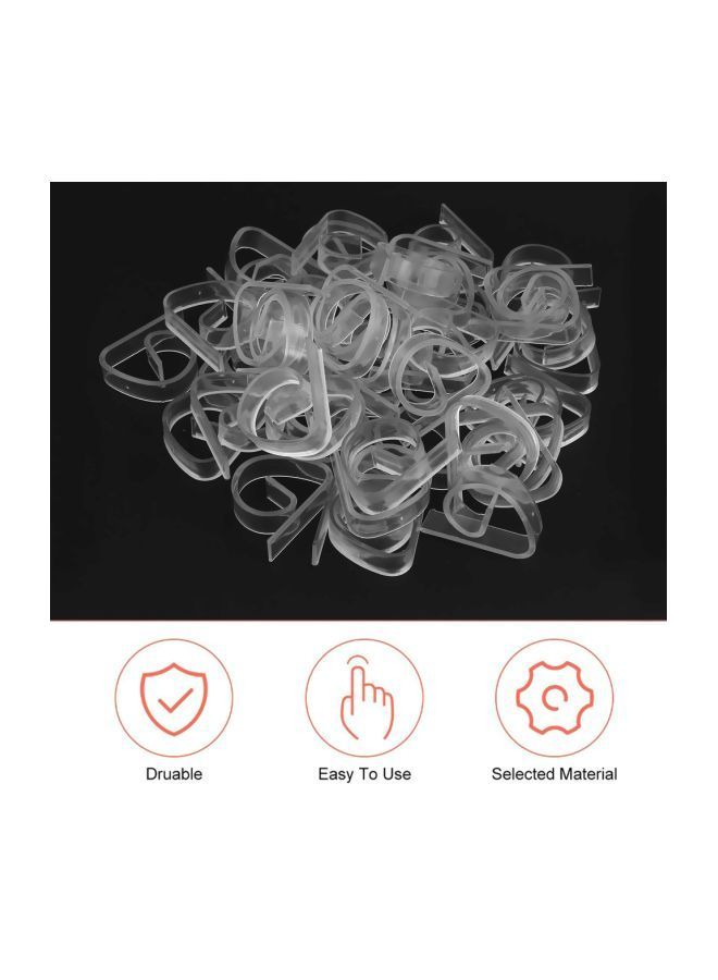 نيبمينينت طقم مشابك مفرش طاولة من البلاستيك مكون 50 قطعة شفاف 46x35x12Ø³Ù†ØªÙŠÙ…ØªØ± - Image 2