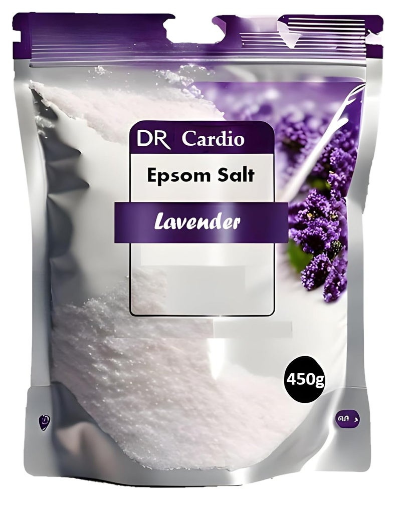 Dr Cardio Epsom Bath Salt for Foot and Body Pain Relief Muscle Pain Stress Relief 450gm Lavender - Image 1