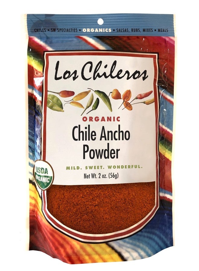 Los Chileros Organic Chile Ancho Powder, 2 Ounce Packages - Image 1