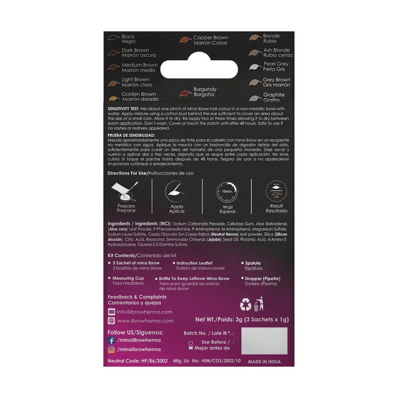 MinaiBrow Dark Brown Tint Kit | Natural Spot Coloring Brow Powder, Water & Smudge Proof Instant Brow Dye, 100% Gray Coverage, 30 Applications, Ammonia &, Vegan, Cruelty Free, Plant-Based - Image 2