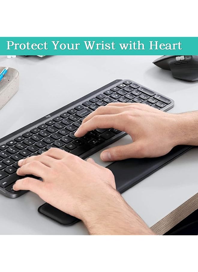 erorex - Mouse Pad Wrist Support Ergonomic Keyboard Pad With Wrist Rest With Relieve Carpal Tunnel Pain Massage Bulge And Full Memory Gel Design Computer Pad For Laptop Office Work Pc Gaming Medium - Image 1
