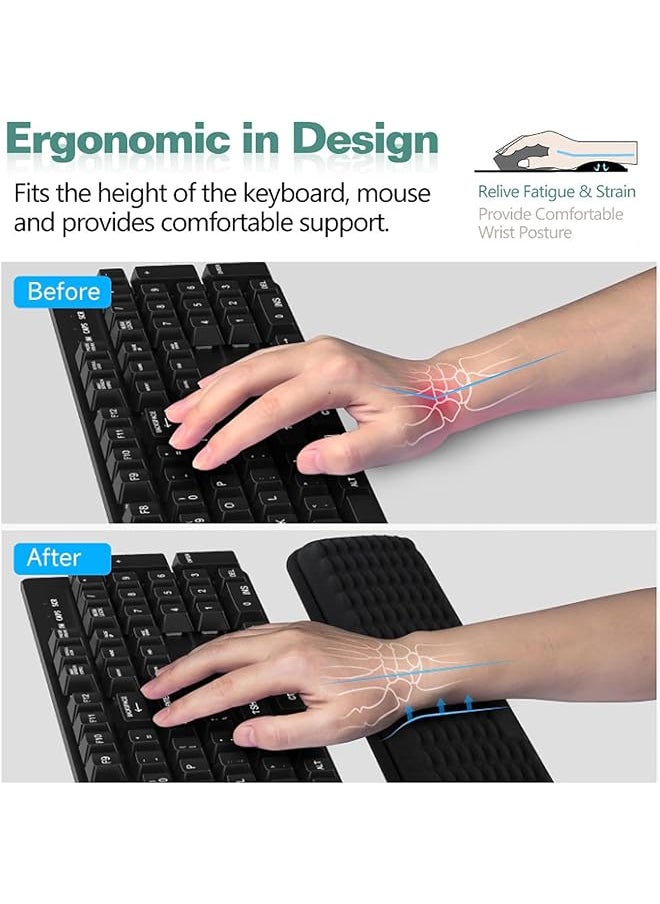 erorex - Mouse Pad Wrist Support Ergonomic Keyboard Pad With Wrist Rest With Relieve Carpal Tunnel Pain Massage Bulge And Full Memory Gel Design Computer Pad For Laptop Office Work Pc Gaming Medium - Image 1