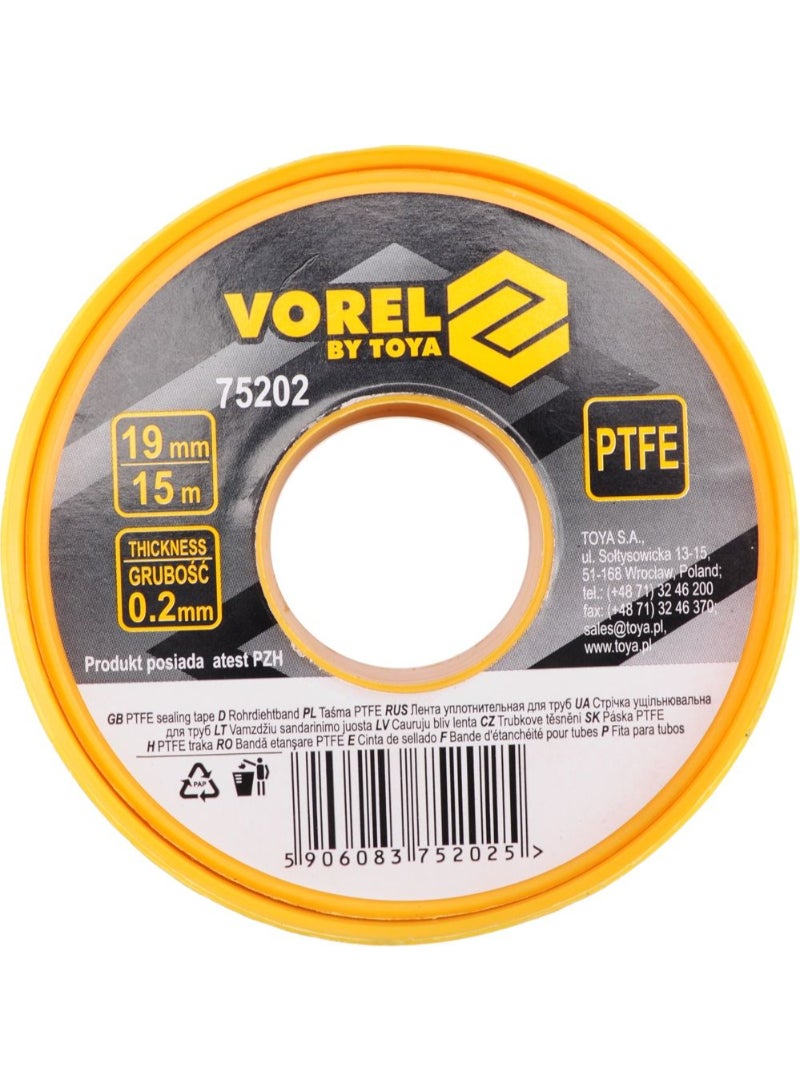 VOREL شريط تيفلون فوريال 19 مم × 15 م (3/4") 75202