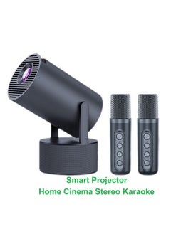 General بروجيكتور محمول ذكي سينما منزلية ستيريو كاريوكي بروجيكتور مزدوج النطاق واي فاي 6 + وحدة بلوتوث 5.0 يدور 180° تركيز يدوي وتصحيح أوتوماتيكي للتشويه تقنية أسود  - Image 1