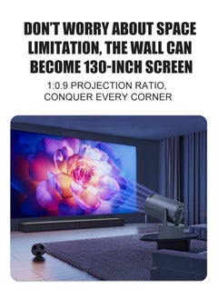 General بروجيكتور محمول ذكي سينما منزلية ستيريو كاريوكي بروجيكتور مزدوج النطاق واي فاي 6 + وحدة بلوتوث 5.0 يدور 180° تركيز يدوي وتصحيح أوتوماتيكي للتشويه تقنية أسود  - Image 5