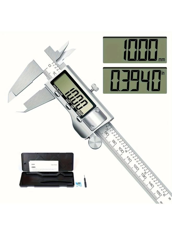 Digital Caliper 6 Inch 150mm LCD Display Stainless Steel 068SJ Color Precision Tool - Image 1