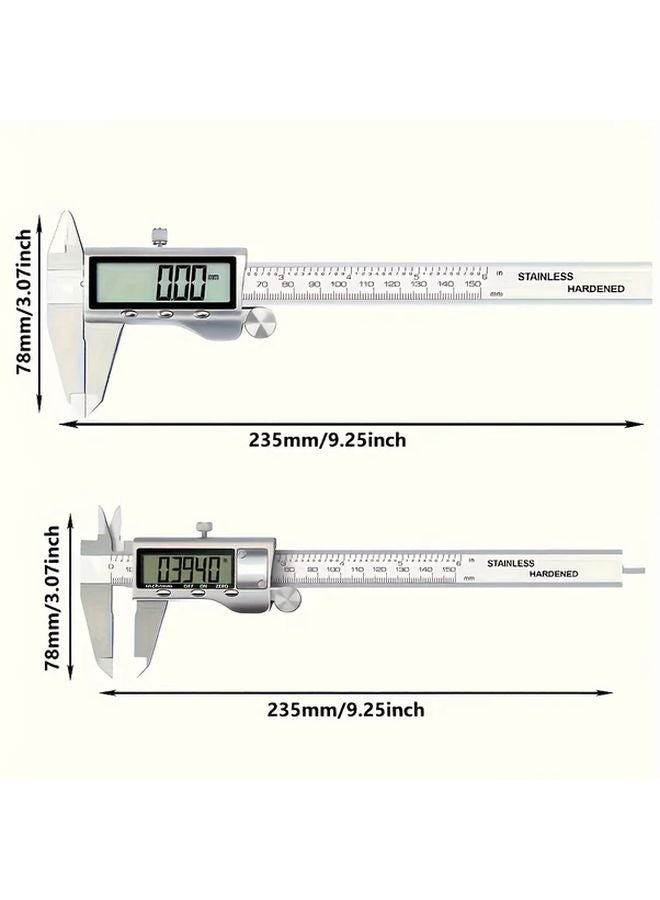 Digital Caliper 6 Inch 150mm LCD Display Stainless Steel 068SJ Color Precision Tool - Image 3