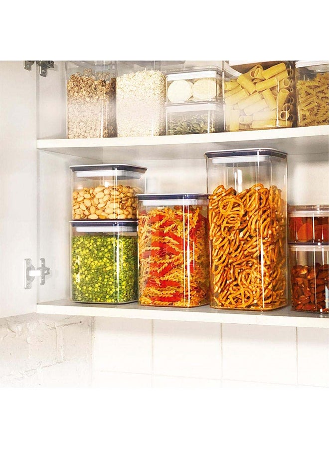 DANUBE HOME Proo 3-Piece Smart Lock Leakproof Storage Container Set 1800Ml Lid-Abs plus Tpr plus Silicone Body-Ps Re-Usable Food Storage Containers Stackable Organizer For Kitchen L13Xw13Xh16.2Cm - White  - Image 1
