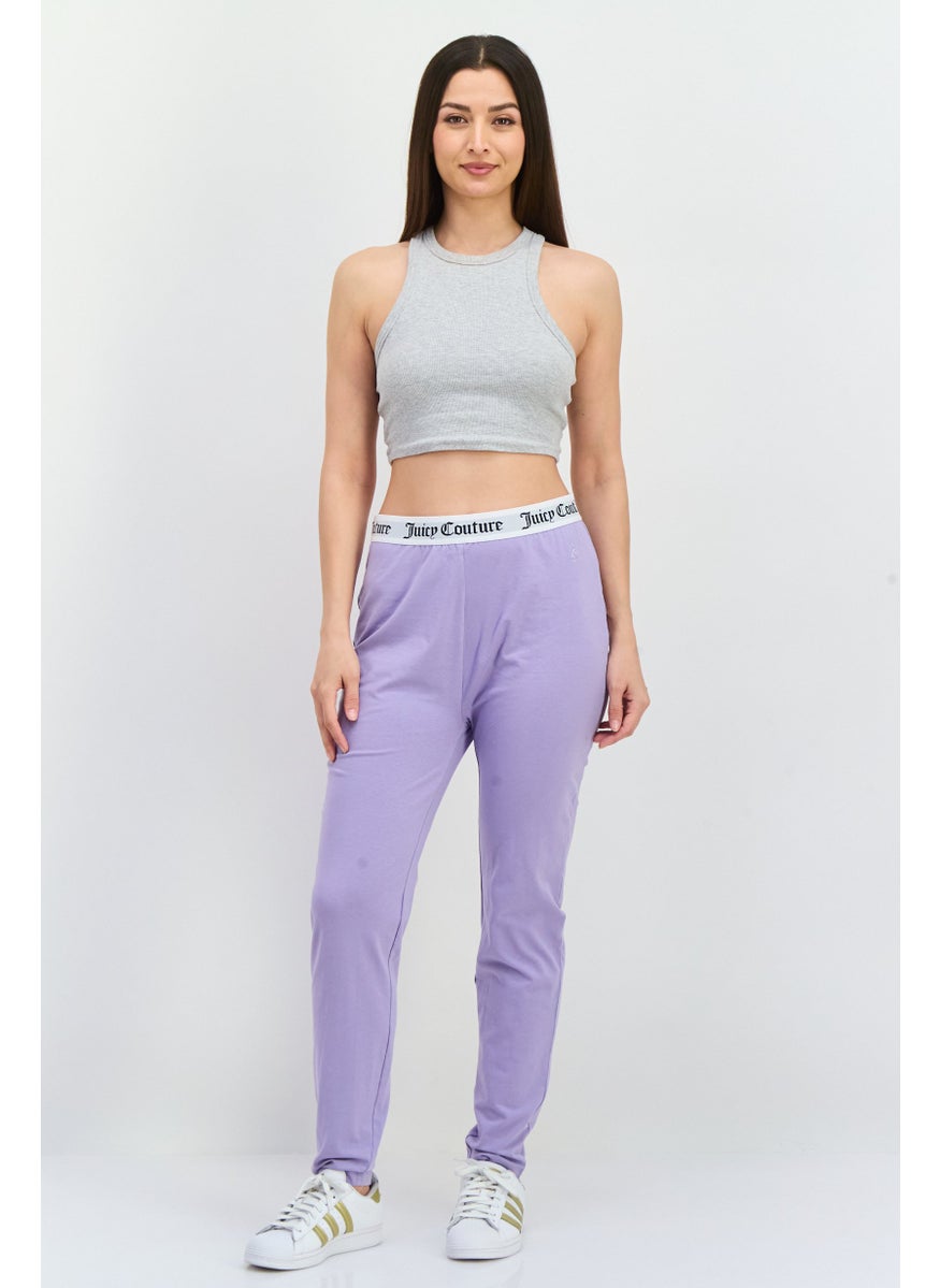 Juicy Couture Women Brand Logo Pull-On Leggings, Lilac  - Image 4