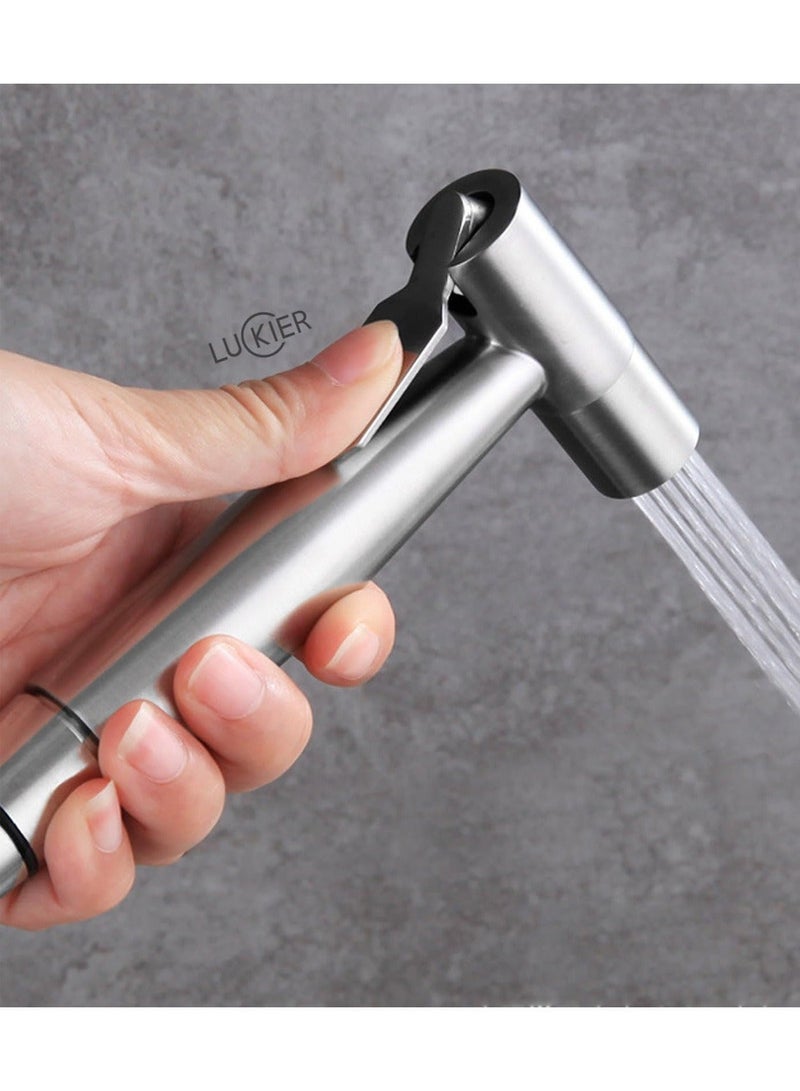 LUCKIER Stainless steel portable bidet travel, Shattaf faucet, Shatafa kit(3 meters hose, 2 types of bases, adapter kit),Boosted water flow suitable for home/hotel/camping/female/baby care. - Image 3
