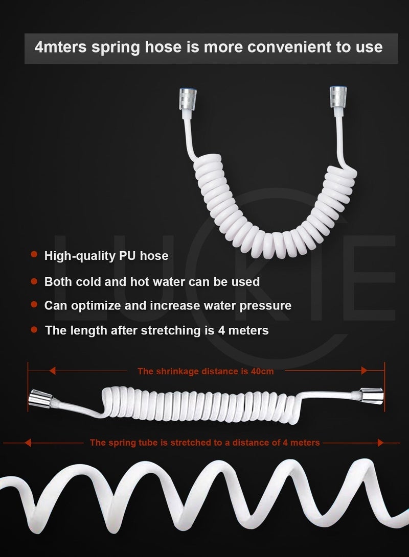 LUCKIER Stainless steel portable bidet travel, Shattaf faucet, Shatafa kit(3 meters hose, 2 types of bases, adapter kit),Boosted water flow suitable for home/hotel/camping/female/baby care. - Image 5