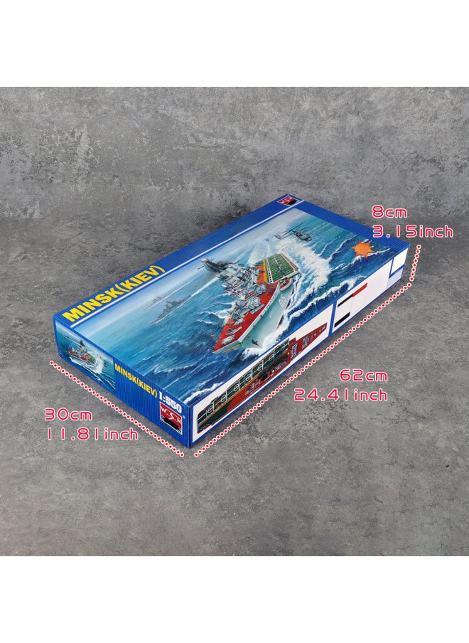 Trumpeter 05206 Static Plastic Assembled Model 1/550 USSR Minsk Kiev Aircraft Carrier 2 In 1-Color:Original Model